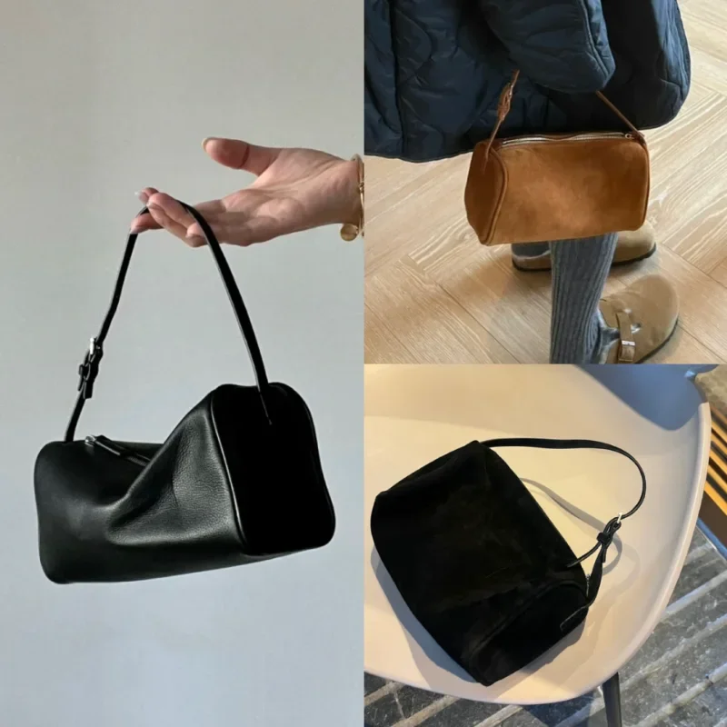 

Penholder Top-Handle Bags Cowhide Zipper Mini Bolsa Feminina 2024 Spring Sac A Main Femme Vintage Fashion Square Handbags