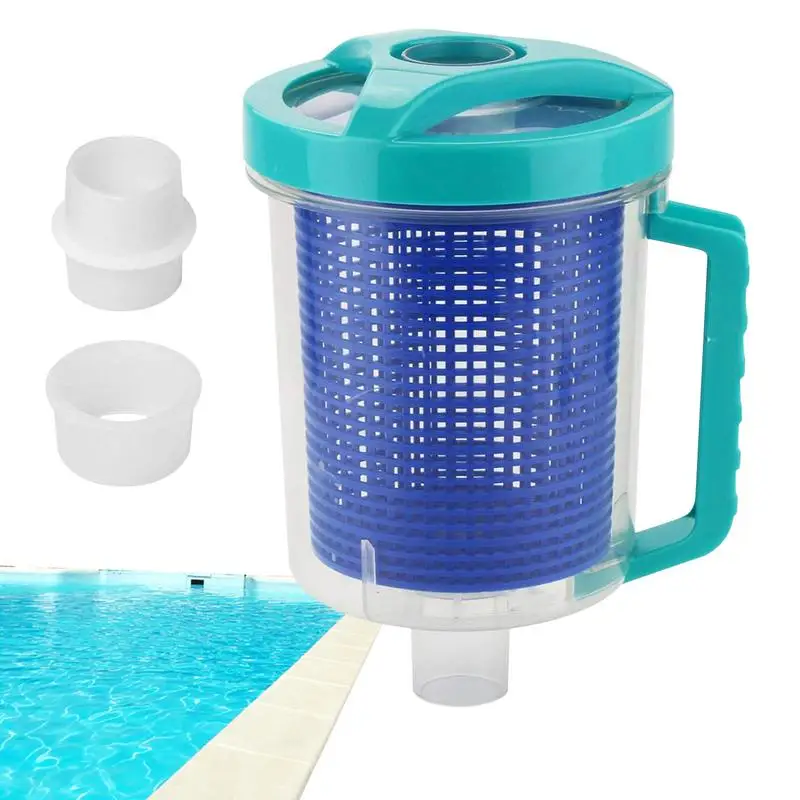 

Pool Leaf Canister Pool Leaf Remover With Handle Clear Leaf Trap With Basket Pool Cleaner Supplies For Swimming Pool Fountain