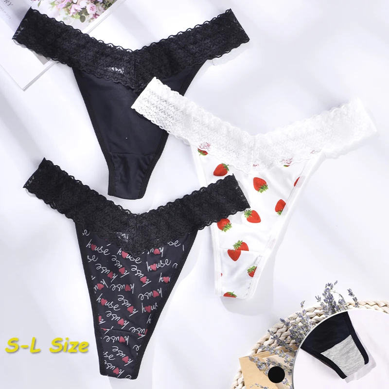 Lace Sexy Thong Summer Cool Women's Underwear Fashion Printed Love Tangas Low Waisted Slim Fit Hollowed Out Cute Girl Lingerie
Lace Sexy Thong Summer Cool Women's Underwear Fashion Printed Love Tangas Low Waisted Slim Fit Hollowed Out Cute Girl Lingerie