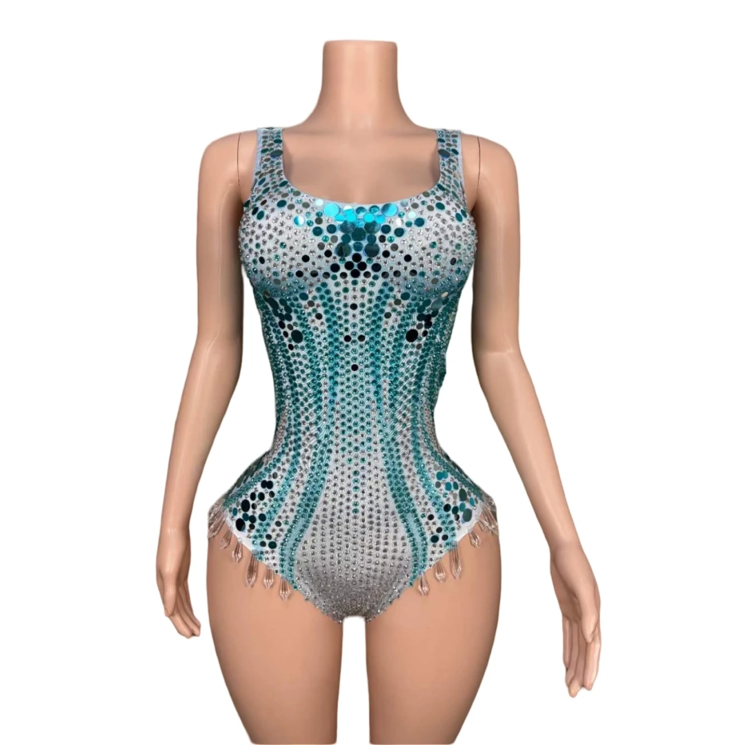 

Goddess Senior Luxury Women Sparkly Bodysuits Stage Wear Dance Costume DJ DS Night Club Performance Body Suits Drag Queen Outfit