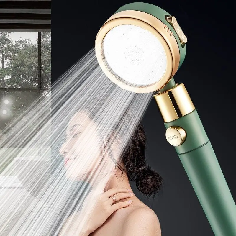 

Handheld High-Pressure Shower Head With 3 Filter Adjustable 3 Modes Showerhead One-Key Stop Water Saving Rainfall Bathroom Spray