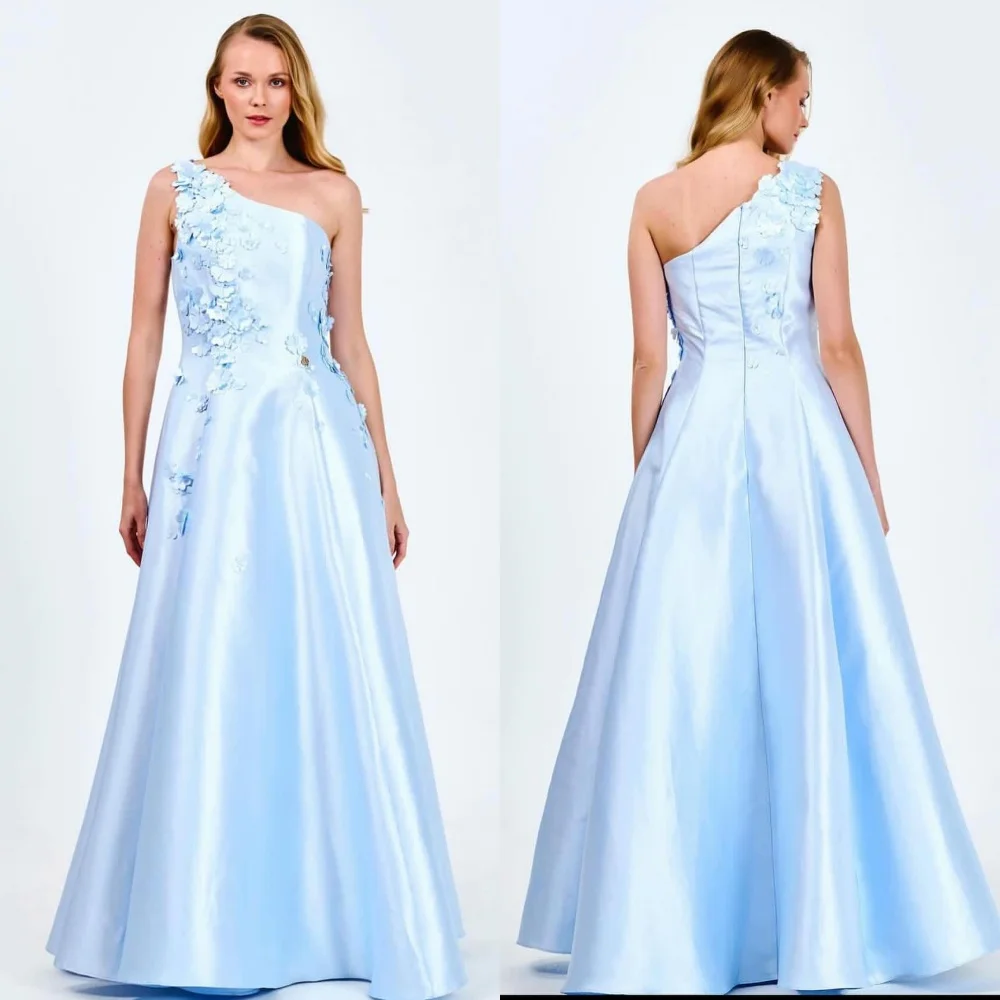 Modern Style Satin Flower Ruched A-line One-shoulder Long Dresses Prom Dresses Pastrol Unisex Chinese Style Formal Casual Simple
Modern Style Satin Flower Ruched A-line One-shoulder Long Dresses Prom Dresses Pastrol Unisex Chinese Style Formal Casual Simple