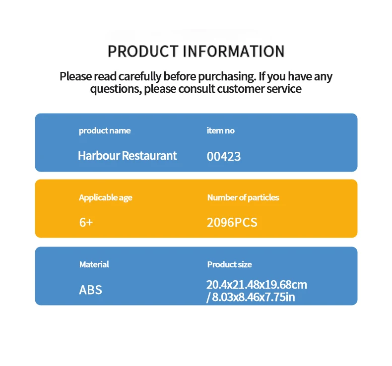 2096PCS Harbor Restaurant Building Blocks Seaside Street View House Construction MOC Bricks Toys Children's Christmas Gifts 2096PCS Harbor Restaurant Building Blocks Seaside Street View House Construction MOC Bricks Toys Children's Christmas Gifts