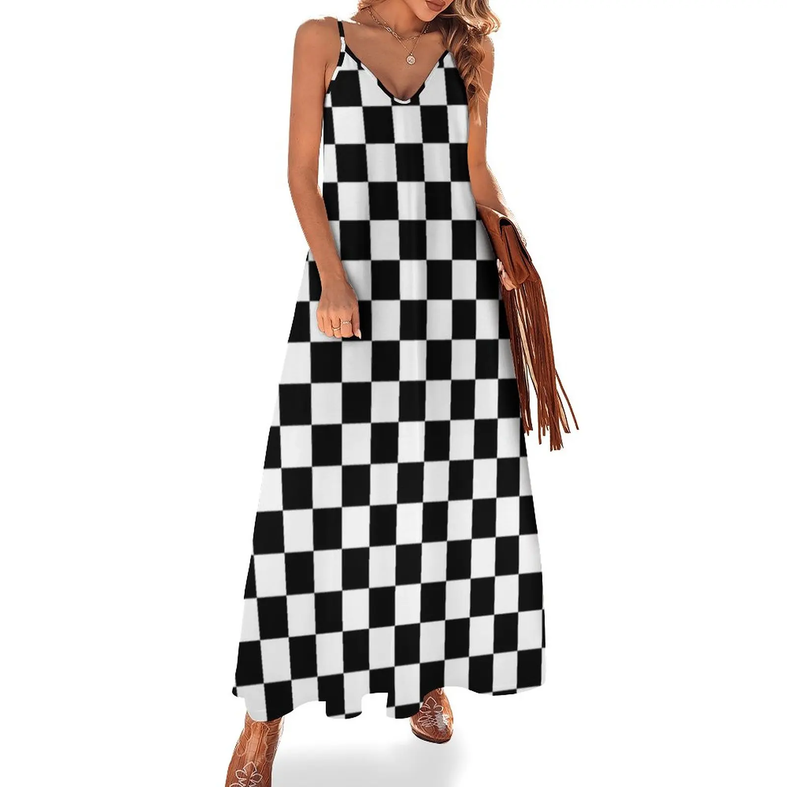 Checkered Flag Pattern Sleeveless Dress beach dress long dress women summer Dresses for wedding party
Checkered Flag Pattern Sleeveless Dress beach dress long dress women summer Dresses for wedding party
