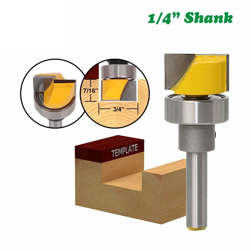 1PC 1/4" 6.35MM Shank Milling Cutter Wood Carving STR. Bit with Bottom Tip with Bearing Square Groove Profile Carving Router Bit
1PC 1/4" 6.35MM Shank Milling Cutter Wood Carving STR. Bit with Bottom Tip with Bearing Square Groove Profile Carving Router Bit