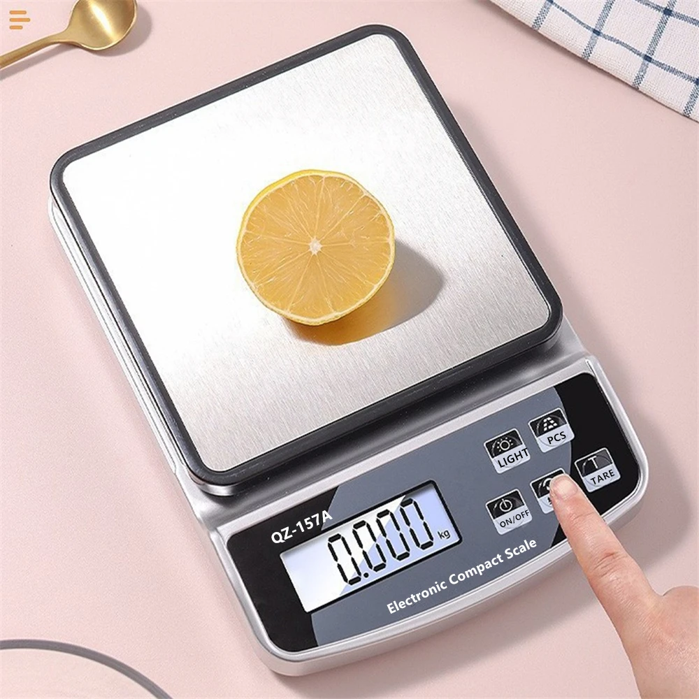 

15KG/10KG/3KG Kitchen Scale with Calibration Waterproof Coffee Scale Precision Digital Scale fit in USB Charge/plug-in/battery