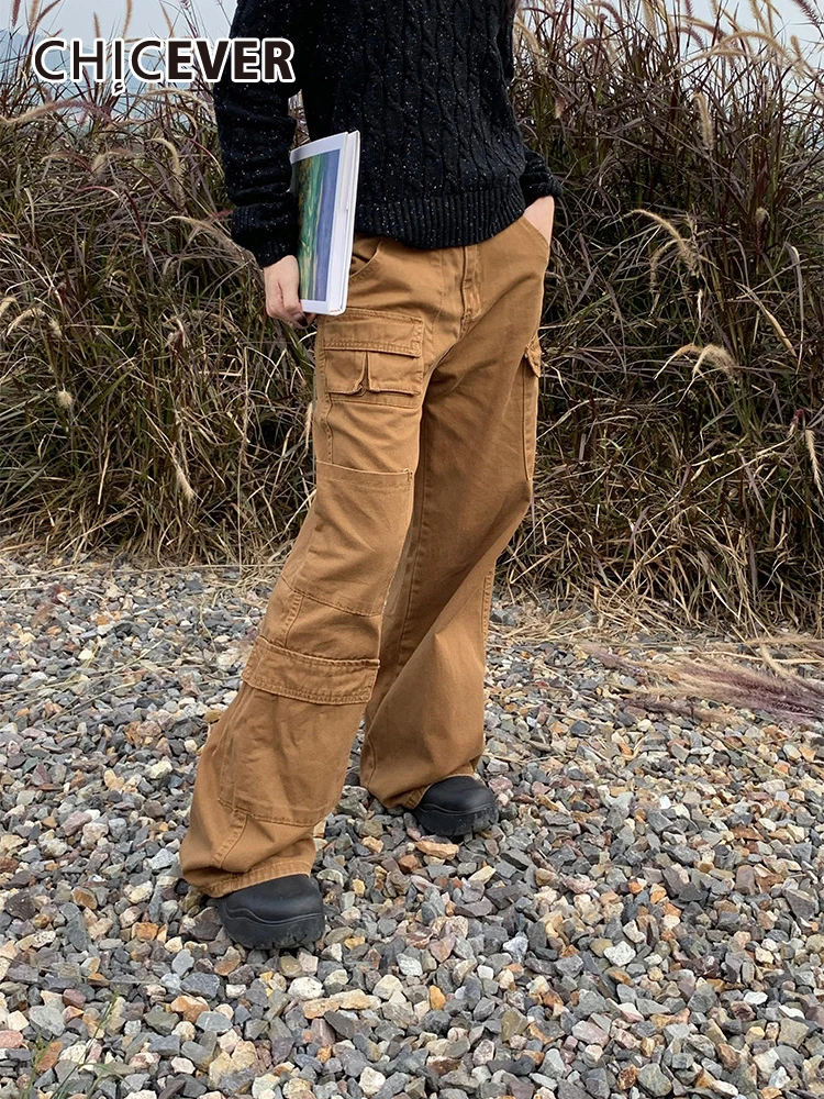 CHICEVER Casual Minimalist Denim Pants For Women High Waist Patchwork Button Solid Loose Cargo Trousers Female Autumn Clothing
CHICEVER Casual Minimalist Denim Pants For Women High Waist Patchwork Button Solid Loose Cargo Trousers Female Autumn Clothing