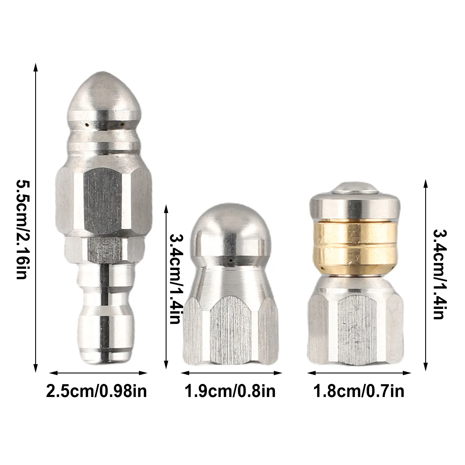 Brand New Jetter Nozzles Sewer Boutique Practical Set Stainless Steel Tools Useful Washer Hose 5000 PSI Durable
Brand New Jetter Nozzles Sewer Boutique Practical Set Stainless Steel Tools Useful Washer Hose 5000 PSI Durable