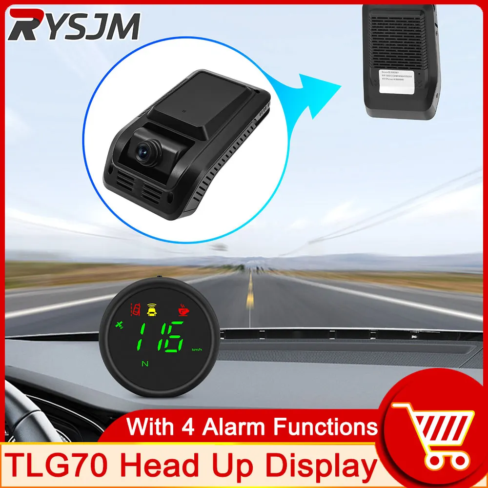 

Car DVR Video Recorder Camera Wide Angle Dash Cam Drive Dashcam + TLG70 Head-Up Display HUD Speedometer Overspeed Alarm FCWS