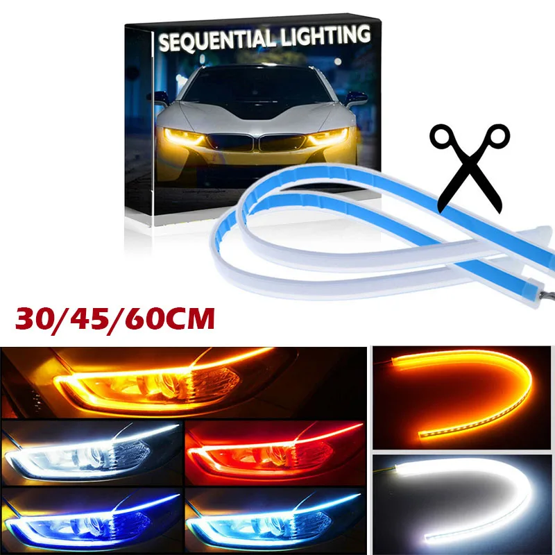 LED Car Switchback Tube DRL Light Strip Turn Signal Indicator White Turn Amber Signal Daytime Running Light Flexible 30 45 60cm
LED Car Switchback Tube DRL Light Strip Turn Signal Indicator White Turn Amber Signal Daytime Running Light Flexible 30 45 60cm