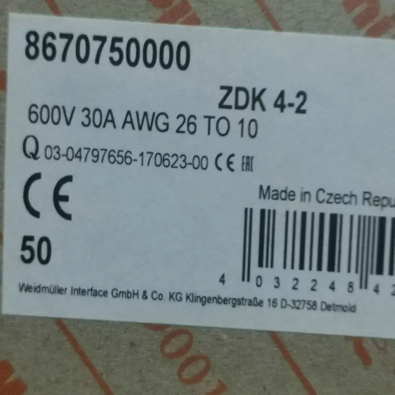 10 шт. оригинальный коннектор 8670750000 * Conn подача Клеммная колодка 4 POS ST DIN Rail 25A 
10 шт. оригинальный коннектор 8670750000 * Conn подача Клеммная колодка 4 POS ST DIN Rail 25A