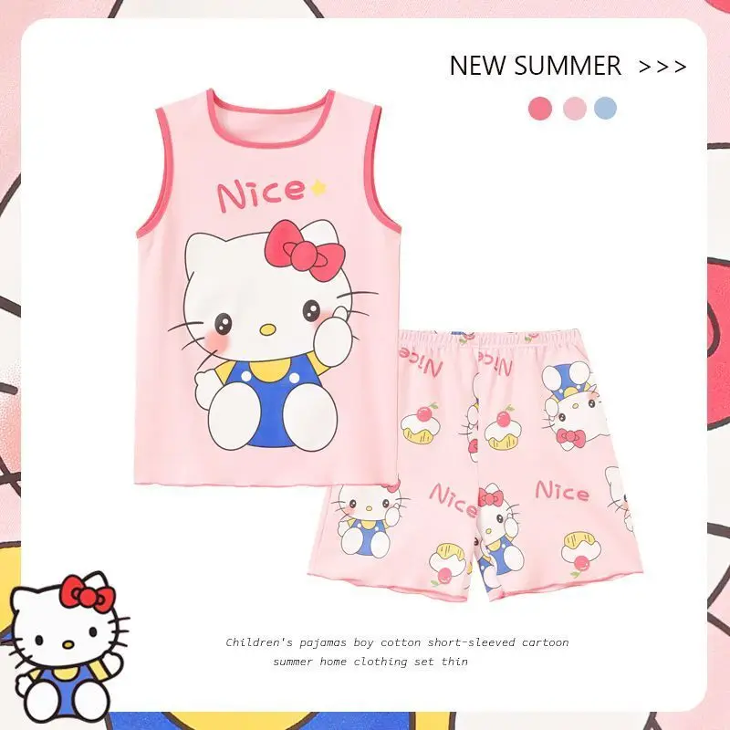 Summer Cinnamoroll Kuromi Anime Sleeveless Vest Clothing Cute Hello Kitty My Melody T Shirt Pants Set Lovely Gifts for Kids
Summer Cinnamoroll Kuromi Anime Sleeveless Vest Clothing Cute Hello Kitty My Melody T Shirt Pants Set Lovely Gifts for Kids