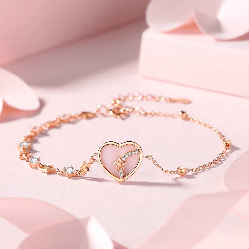 CYJ European 100% S925 Sterling Silver Rose Bracelet AAA CZ Star Heart For Women Birthday Party Gift Jewelry
CYJ European 100% S925 Sterling Silver Rose Bracelet AAA CZ Star Heart For Women Birthday Party Gift Jewelry