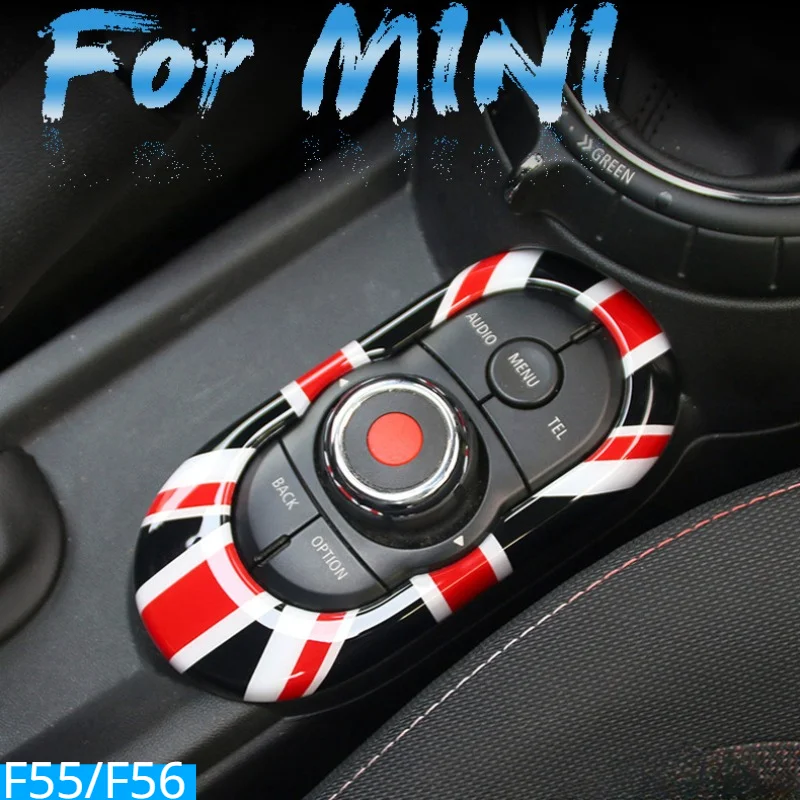 

For Mini Cooper JCW F55 F56 Accessories ABS Car Interior Center Console Multimedia Panel Cover Trim Decoration Sticker