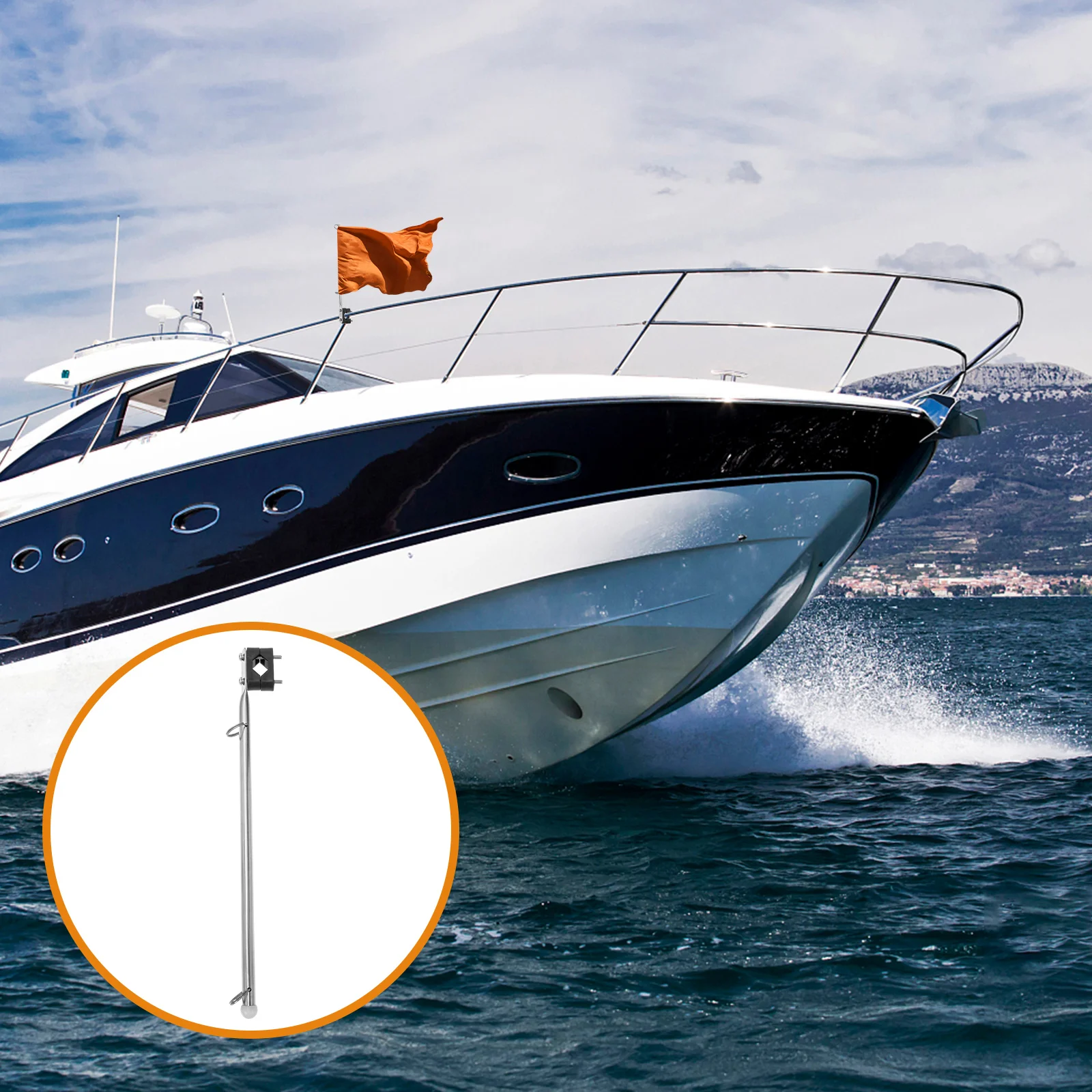 Marine Flag Pole Stainless Steel Flag Pole Set Polished Smooth Finish Pole Mount Holder for Yacht Truck
Marine Flag Pole Stainless Steel Flag Pole Set Polished Smooth Finish Pole Mount Holder for Yacht Truck