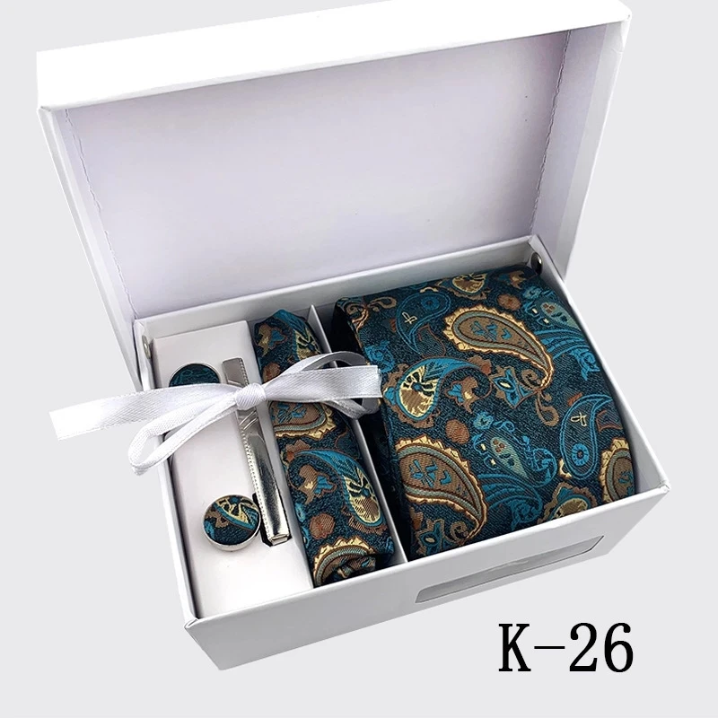 HUISHI Men's Tie Set Gift Box Blue Business Necktie Pocket Square Cufflinks For Mens 6Pcs Suit Wedding Party High Quality Ties
HUISHI Men's Tie Set Gift Box Blue Business Necktie Pocket Square Cufflinks For Mens 6Pcs Suit Wedding Party High Quality Ties