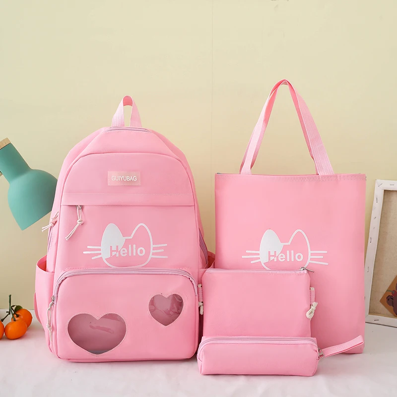4 Pcs Sets backpack for girls backpack women hello school bags for girls kid Cute kitten mochilas handbag school bags for girls
4 Pcs Sets backpack for girls backpack women hello school bags for girls kid Cute kitten mochilas handbag school bags for girls