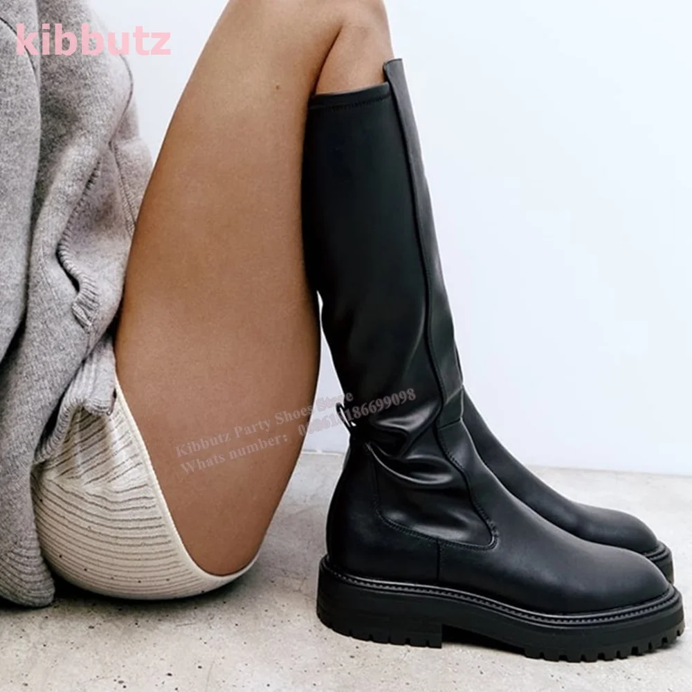 genuine leather knight boots knee high round toe height increasing solid black side zipper backstrap fashion concise women shoe
genuine leather knight boots knee high round toe height increasing solid black side zipper backstrap fashion concise women shoe