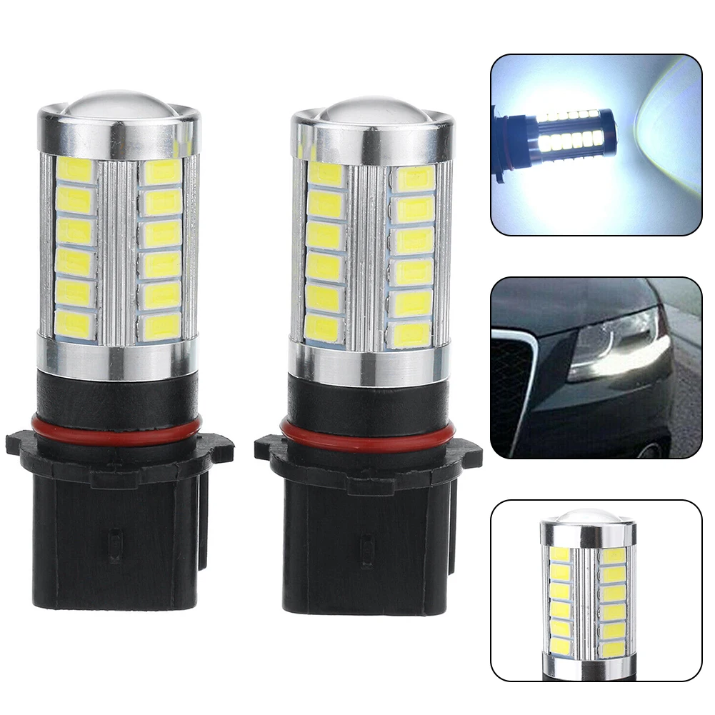 

2pcs Metal+Plastic P13W White LED Bulb Fog Daytime Running Light DRL For A4 B8 12V-24V 6000-6500K Signal Lamp