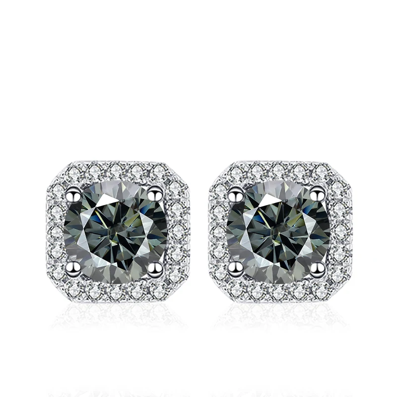 NeeTim 0.5ct 1ct Pink Moissanite Studs Earrings for Women 925 Sterling Silver Black Blue Grey Sparkling Lab Diamond Stud Earring 11 S7431d431ae58461d83d7fce60b3ad60eI