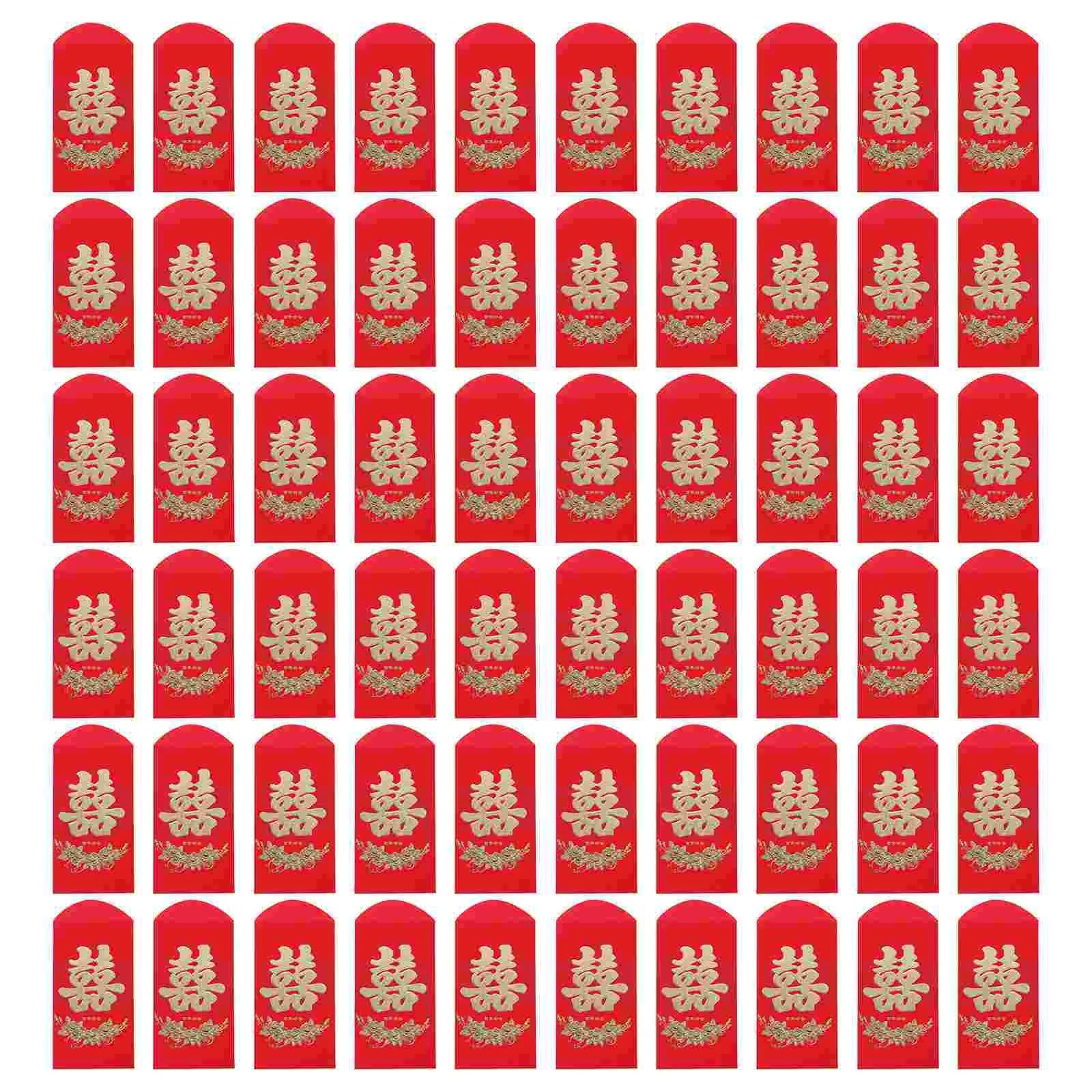 

60 шт. длинный двойной счастливый красный конверт Подарочный карман Изящные Бумажные Свадебные деньги