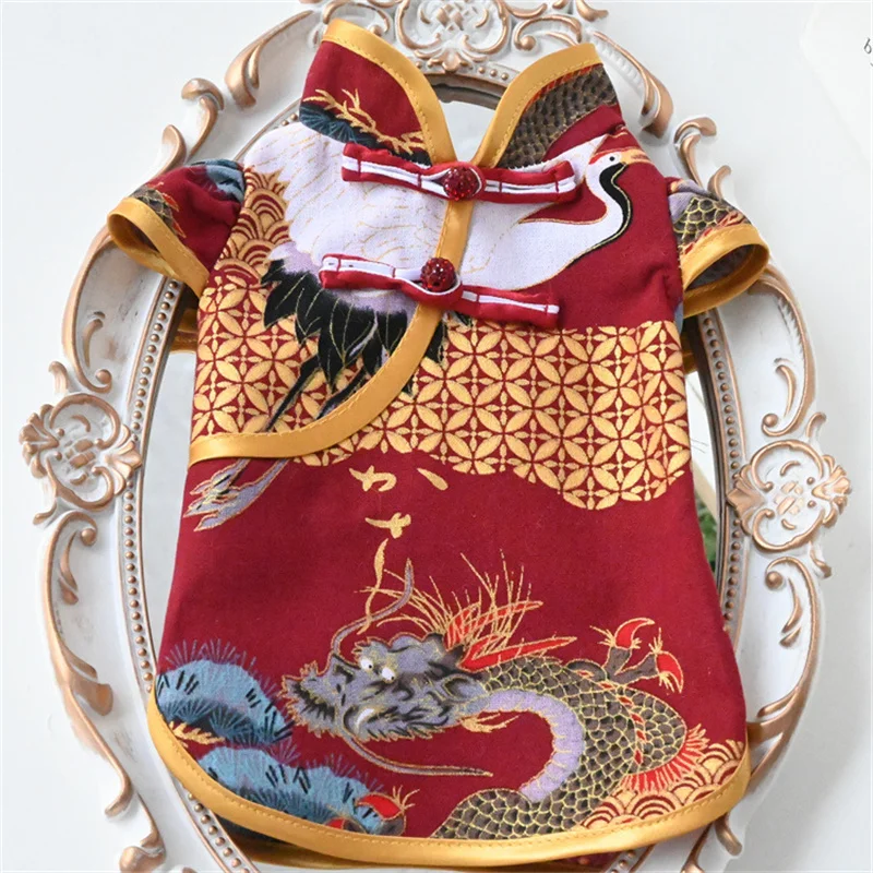 Dog Clothes Tang Suit Cheongsam Chinese New Year Cat Puppy Clothing Yorkshire Poodle Shih Tzu Schnauzer Pomeranian Dog Costume
Dog Clothes Tang Suit Cheongsam Chinese New Year Cat Puppy Clothing Yorkshire Poodle Shih Tzu Schnauzer Pomeranian Dog Costume