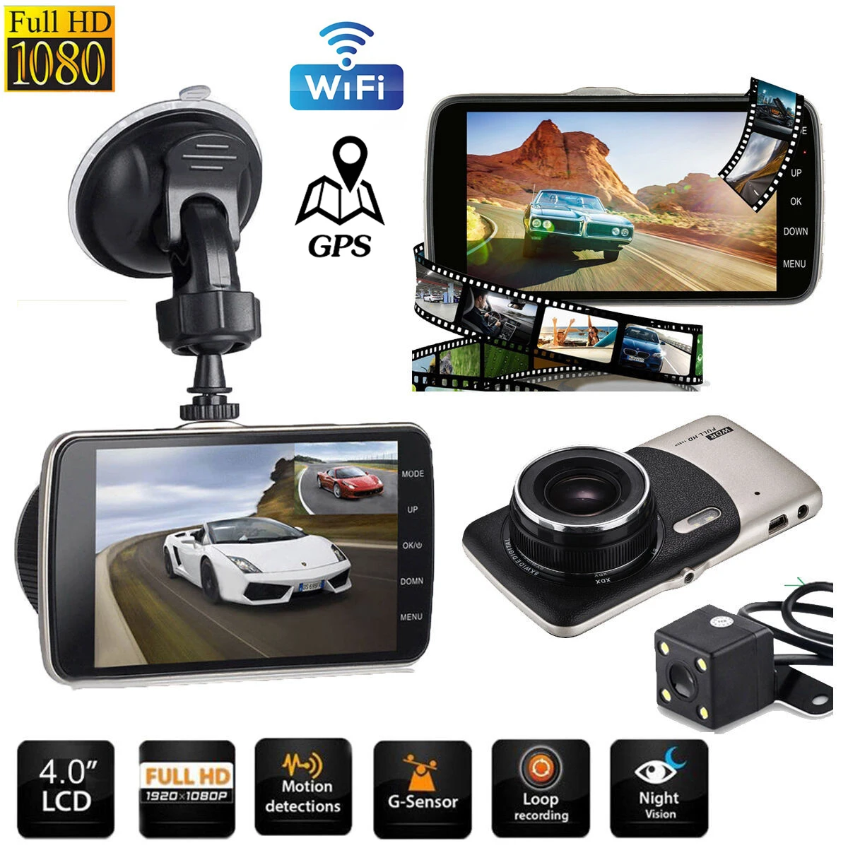 Car DVR WiFi Full HD 1080P Dash Cam Rear View Vehicle Camera Drive Video Recorder Night Vision Auto Dashcam GPS Car Accessories
Car DVR WiFi Full HD 1080P Dash Cam Rear View Vehicle Camera Drive Video Recorder Night Vision Auto Dashcam GPS Car Accessories