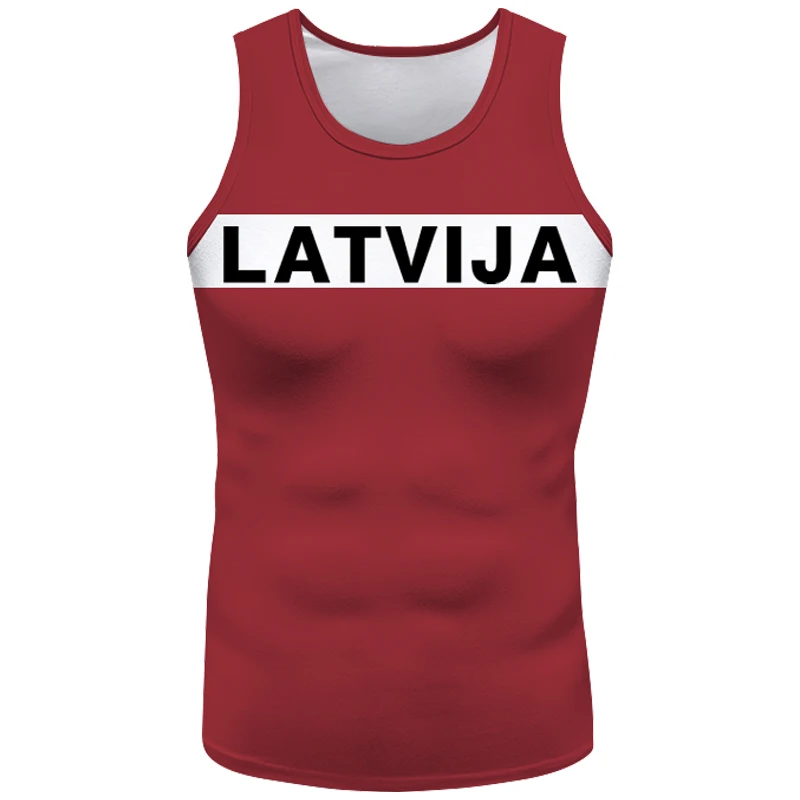 

Латвия жилет Сделай Сам бесплатно индивидуальное имя Lva майка Топ Нация Флаг Республики Латвия страна колледж печать фото футболка без рукавов