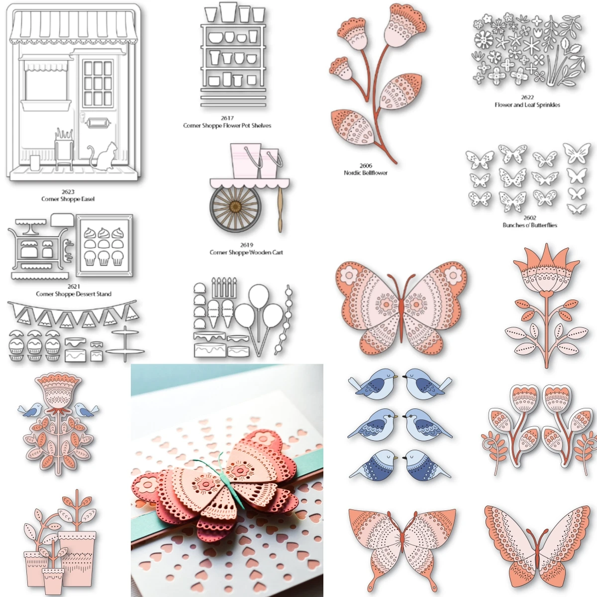 

Flowers Butterfly Metal Cutting Dies Scrapbook Embossed Make Paper Card Album Diy Craft Template Decoration 2024 New Arrival