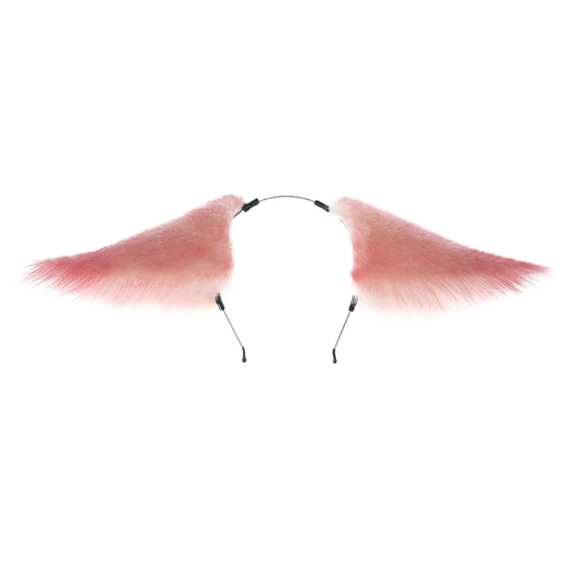 

Cosplay Cartoon Pink Color Foxes Ears Hair Hoop Woman Makeup Headband for Easter Halloween Cosplay Hair Accessories Dropship