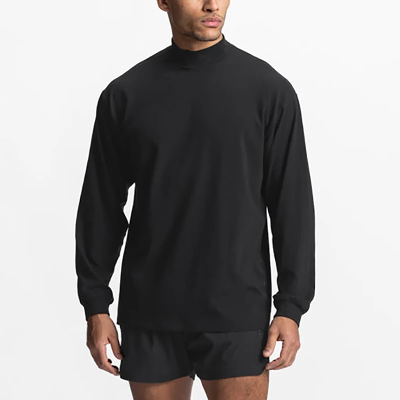 Autumn Oversized Long Sleeve Men's Breathable Loose T-Shirt Simple Solid High Neck Gym Bodybuilding Fitness Running Sport Shirt
Autumn Oversized Long Sleeve Men's Breathable Loose T-Shirt Simple Solid High Neck Gym Bodybuilding Fitness Running Sport Shirt