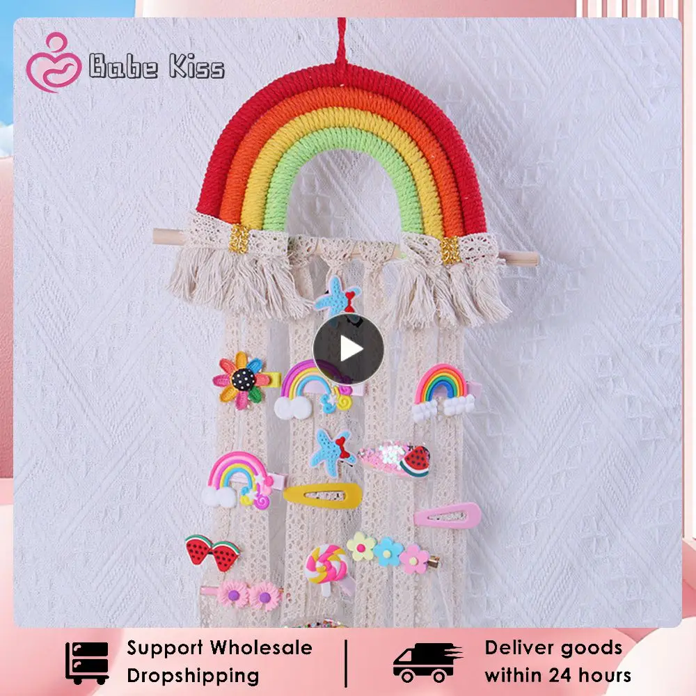 

Weave Rainbow Baby Hair Clips Accessories Holder Princess Hairpin Hairband Storage Pendant Jewelry Wall Ornaments