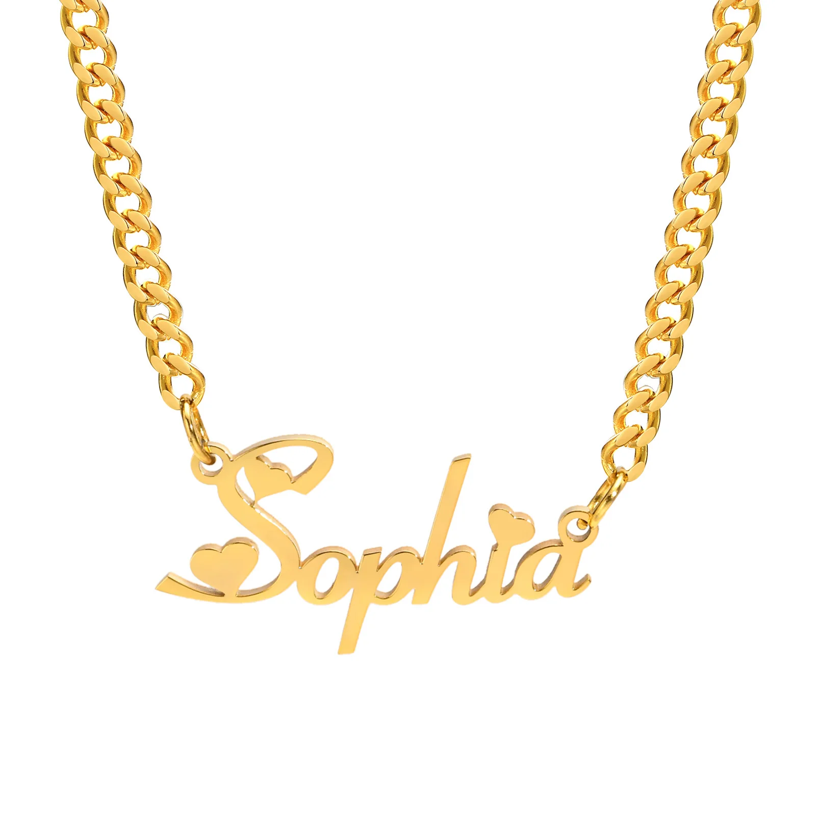 Personalized Customized Heart Name Necklace, DIY Letter Pendant, Curb Chain Stainless Steel Namepleated Jewelry
Personalized Customized Heart Name Necklace, DIY Letter Pendant, Curb Chain Stainless Steel Namepleated Jewelry