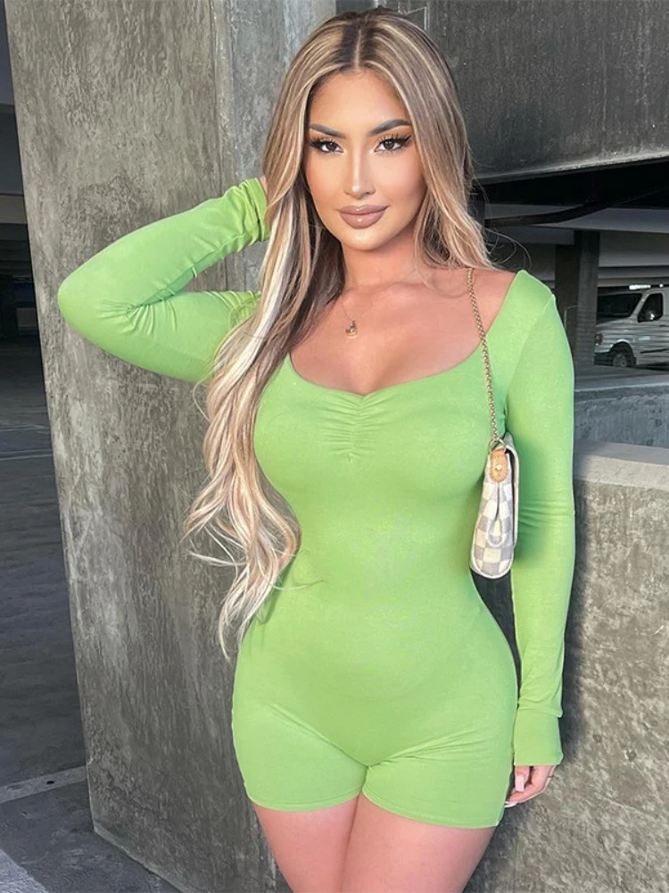 Solid High Waist Playsuit Folds Sexy Rompers Long Sleeve Womens Jumpsuit Patchwork Bodysuit Streetwear One Piece Ropa De Mujer
Solid High Waist Playsuit Folds Sexy Rompers Long Sleeve Womens Jumpsuit Patchwork Bodysuit Streetwear One Piece Ropa De Mujer