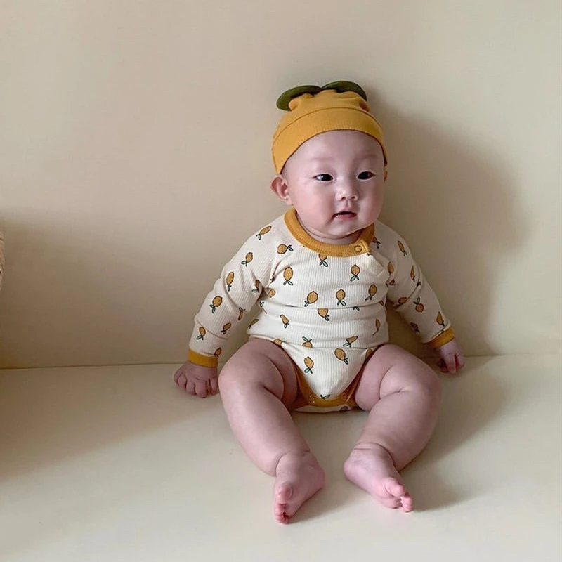 Infant Baby Boy Romper Spring Autumn Fruit Lemon Print Girl Knitted Bodysuit with Hat for Newborns Cotton Kids Girls Clothes
Infant Baby Boy Romper Spring Autumn Fruit Lemon Print Girl Knitted Bodysuit with Hat for Newborns Cotton Kids Girls Clothes