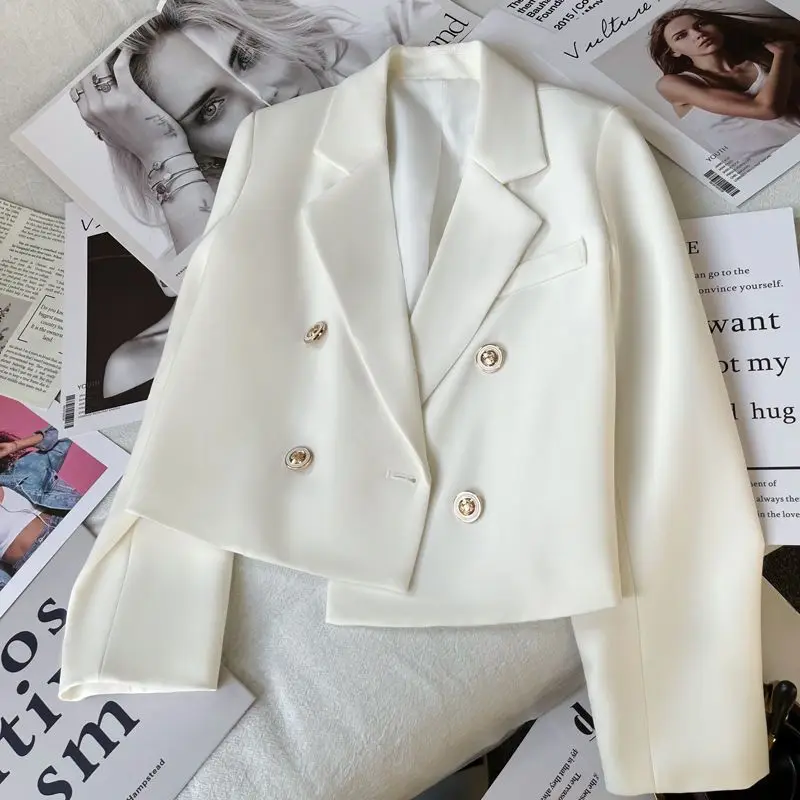 Korean Chic Blazer Women Clothing Black White Suit Office Lady Tailored Jacket Long Sleeve Button Coats Short Tops Spring Autumn
Korean Chic Blazer Women Clothing Black White Suit Office Lady Tailored Jacket Long Sleeve Button Coats Short Tops Spring Autumn