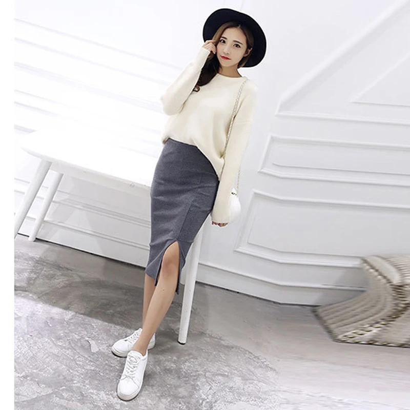 Bodycon Skirt Women Split Skirt Mid Calf Slim Pencil Skirts For Women Female Knit Hip Sexy Skirt Autumn Winter
Bodycon Skirt Women Split Skirt Mid Calf Slim Pencil Skirts For Women Female Knit Hip Sexy Skirt Autumn Winter