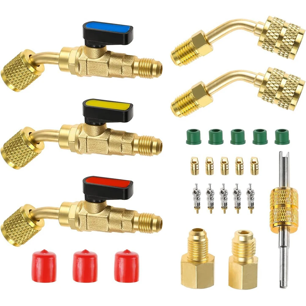 AC HVAC Manual Closing Valve, 45 Degree Angle, R410A R134A R22 Compatible, Durable Construction for Long lasting Use
AC HVAC Manual Closing Valve, 45 Degree Angle, R410A R134A R22 Compatible, Durable Construction for Long lasting Use