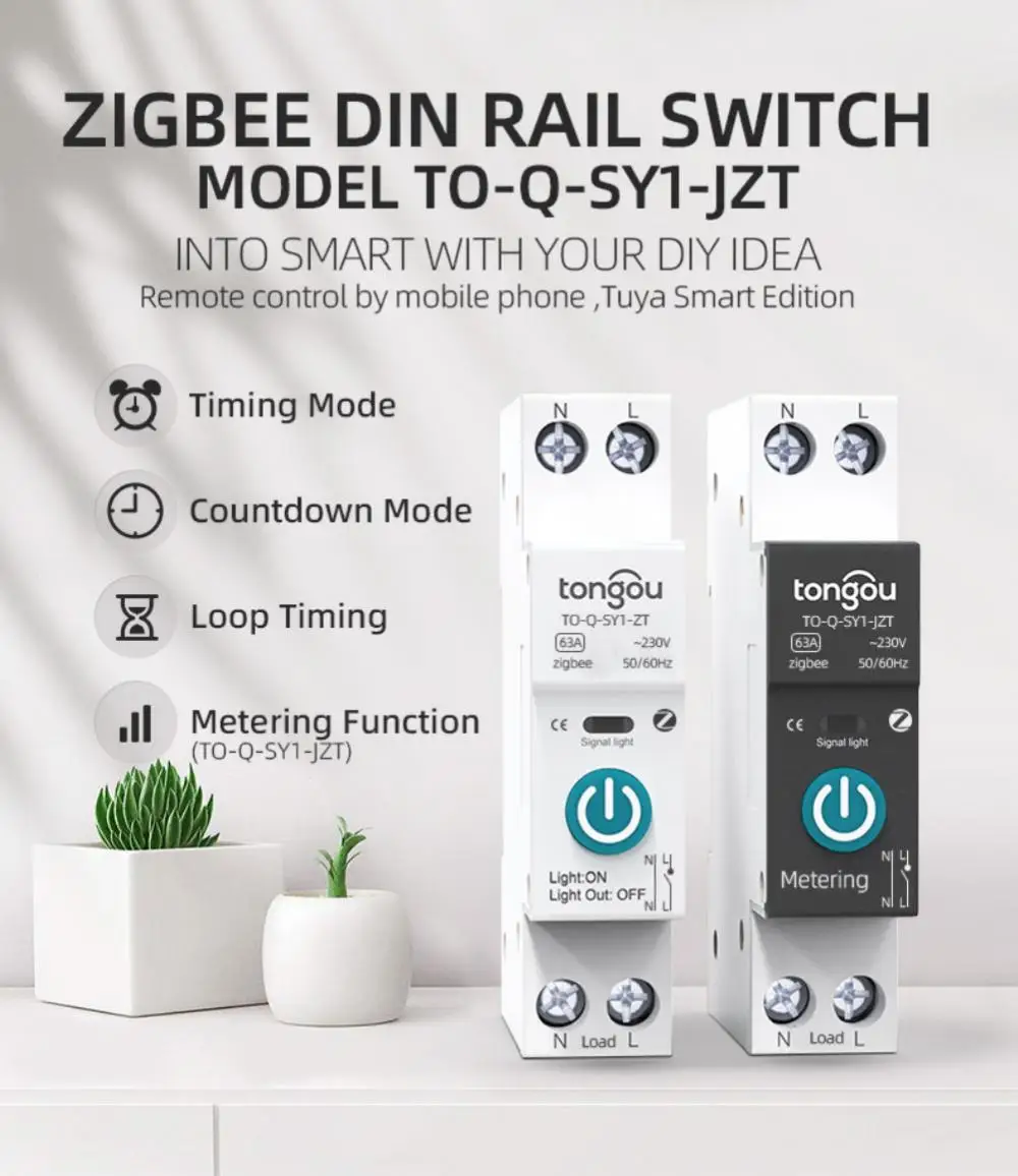 Выключатель автоматический Tuya Zigbee 1P 63 А, Din-рейка для умного дома, беспроводной пульт дистанционного управления с помощью приложения (без измерения)
Выключатель автоматический Tuya Zigbee 1P 63 А, Din-рейка для умного дома, беспроводной пульт дистанционного управления с помощью приложения (без измерения)