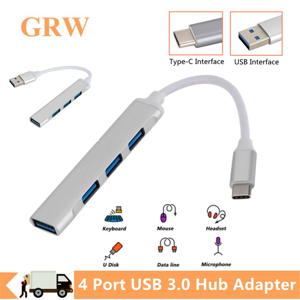 

Mini USB Hub Adapter Splitter 4 Ports USB 3.0 2.0 Hub Extender Slim Portable Data Hub for PC Laptop, iMac Pro, MacBook Air, Mac