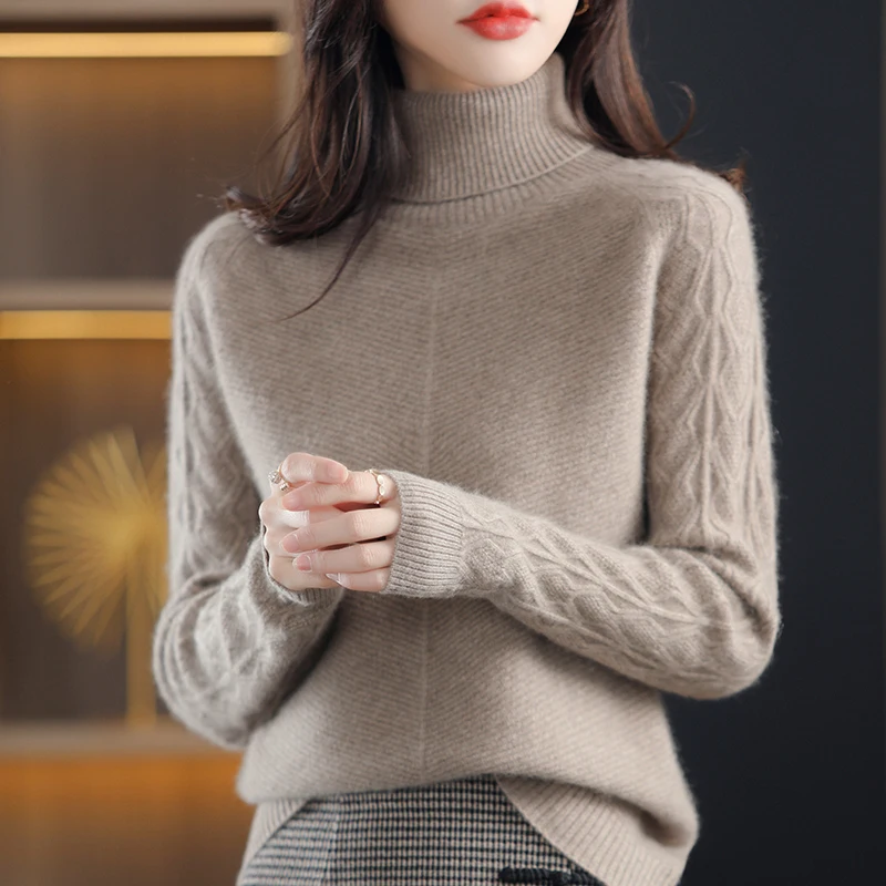 100% pure wool new cashmere sweater women's loose turtleneck pullover sweater women's winter all-match warm knitted bottoming sh
100% pure wool new cashmere sweater women's loose turtleneck pullover sweater women's winter all-match warm knitted bottoming sh