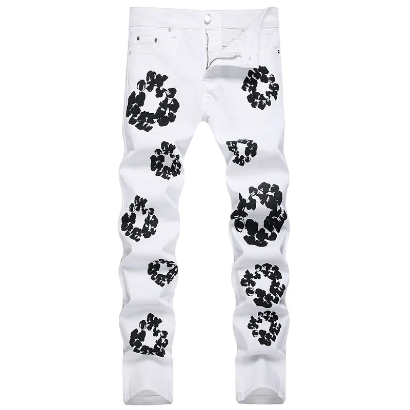 2023 Men White Jeans Mens Elastic Slim Straight Jeans Autumn Male Denim Casual Printted Cotton Pants Vaqueros Hombre
2023 Men White Jeans Mens Elastic Slim Straight Jeans Autumn Male Denim Casual Printted Cotton Pants Vaqueros Hombre