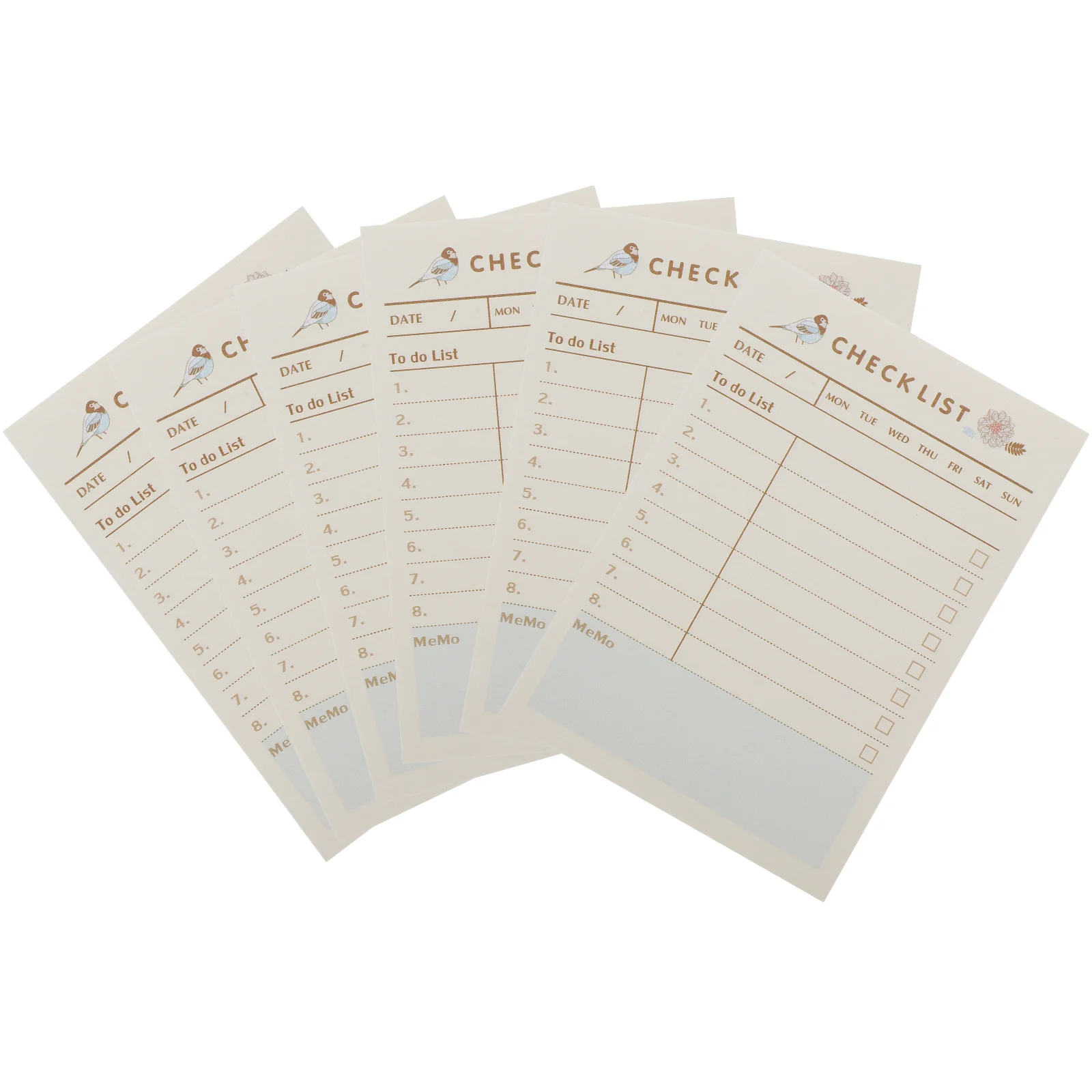 

6 Books Memo Notepads Tear-off Check Lists Adhesive Notepads Adhesive Daily Check Lists for Remind