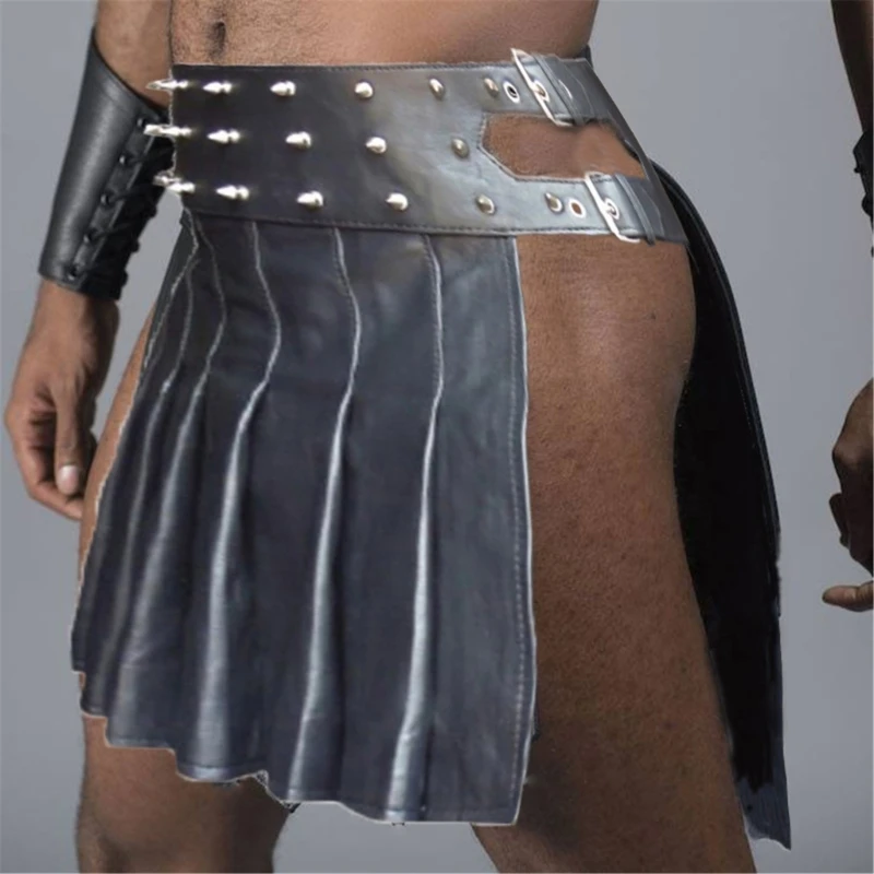 

Man Roman Gladiators Kilts Roman Belt Apron Medieval Pu Leather Belt Armours LARP Costume Accessorys Gifts