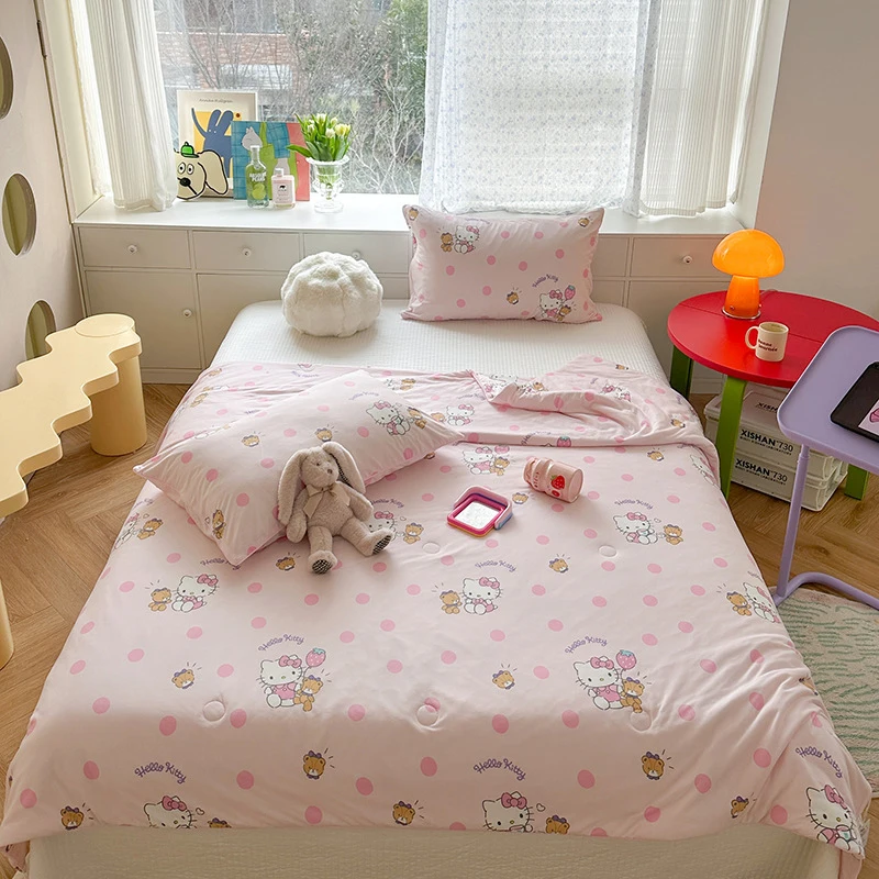 

Мягкое летнее одеяло Hello Kitty Kuromi из аниме Kawaii Sanrio, милый Коричный одеяло My Melody, детское одеяло, одеяло, подарки для девочек