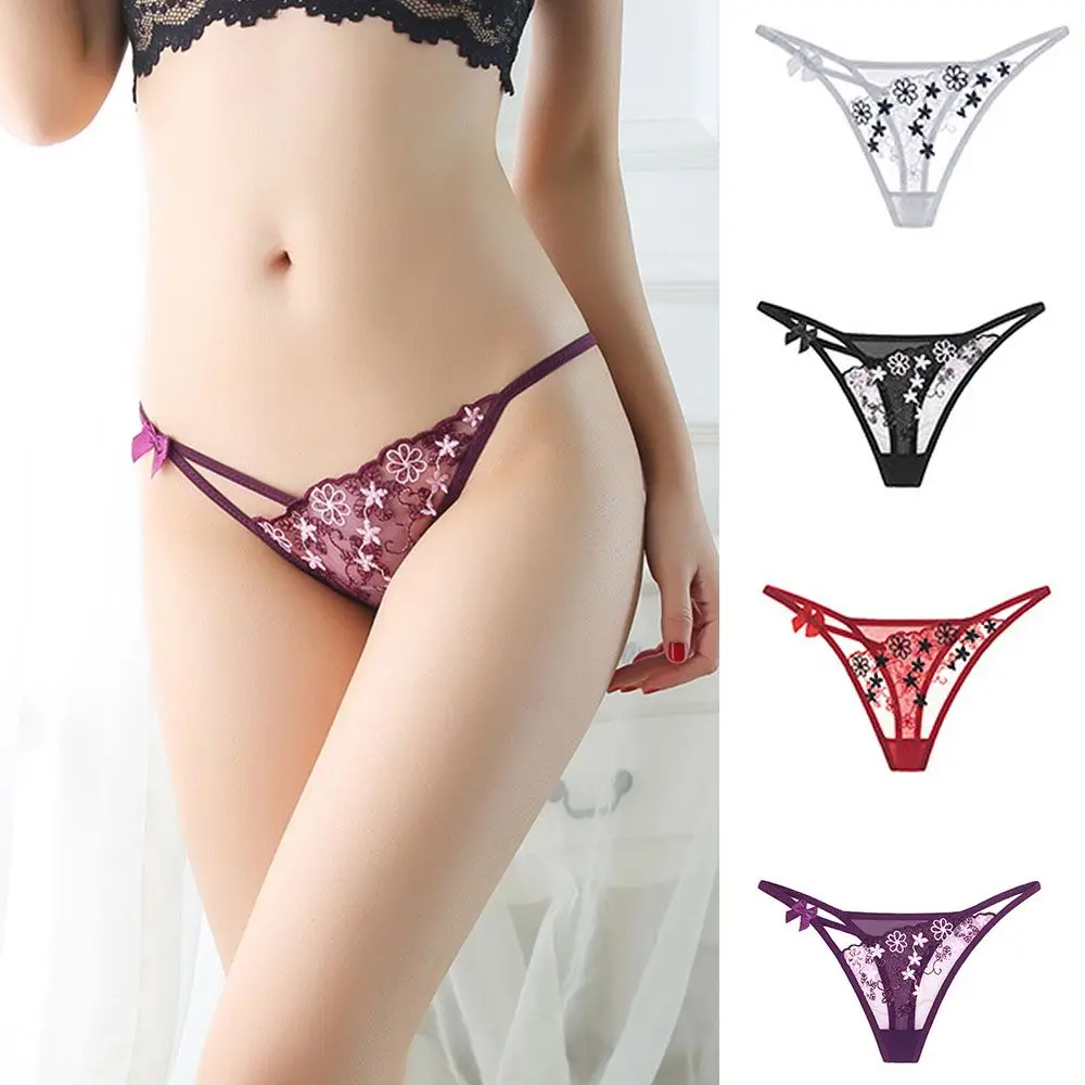 Sexy Lace Embroidery Thong Transparent Underwear Light Luxury Low Waist Underwear
Sexy Lace Embroidery Thong Transparent Underwear Light Luxury Low Waist Underwear