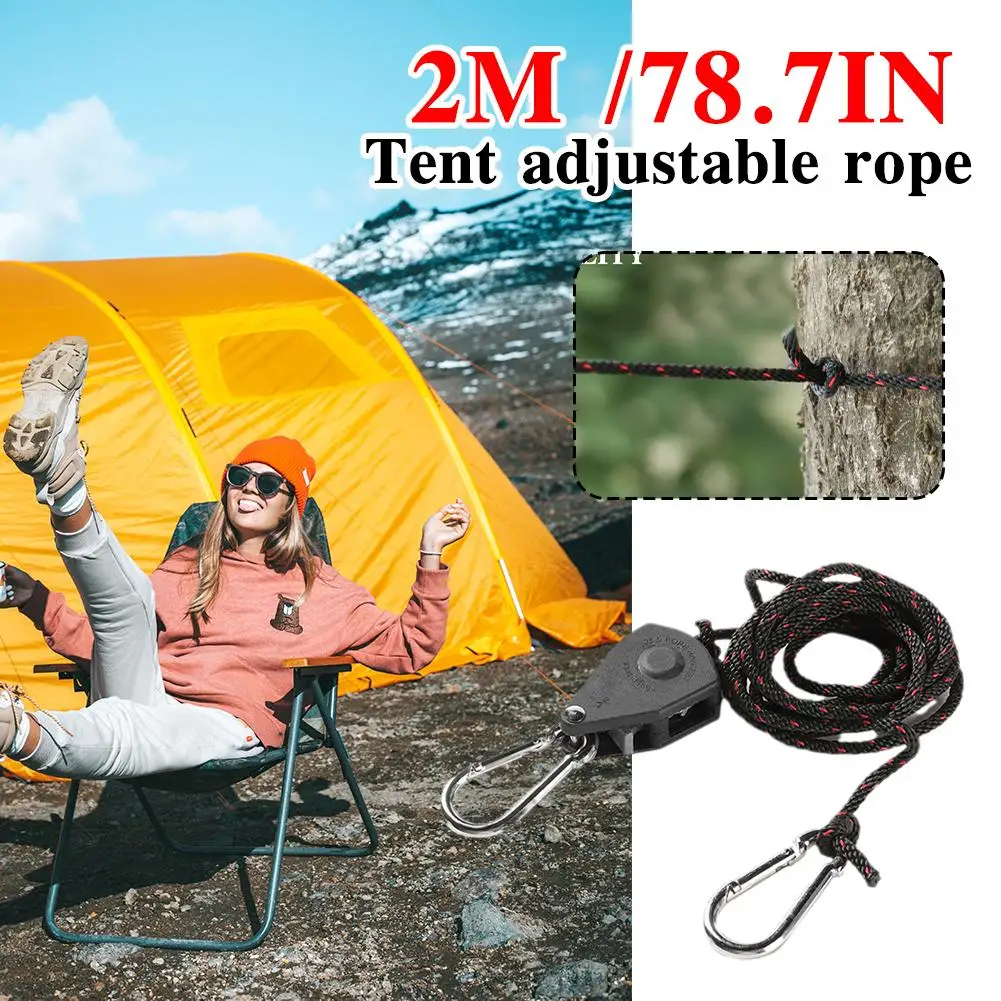 

Tent Adjustable Rope Fastener Fixed Buckle Pulley Tensioner Wind Lights Camping Lifting Awning Rope Hangers Ratchet K7T3