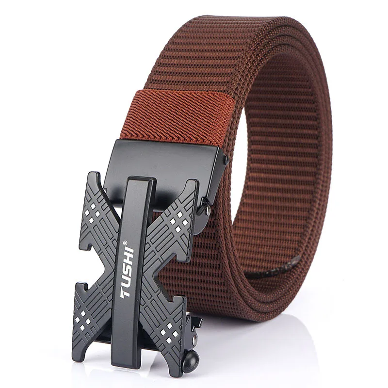 

New Belt for Men's Youth Belt with Nylon Automatic Buckle for Business Suit Soft Belt in Various Styles