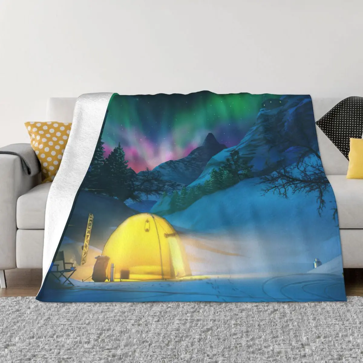 

Переносные теплые одеяла Aurora Borealis для зимнего кемпинга, постельное белье для путешествий