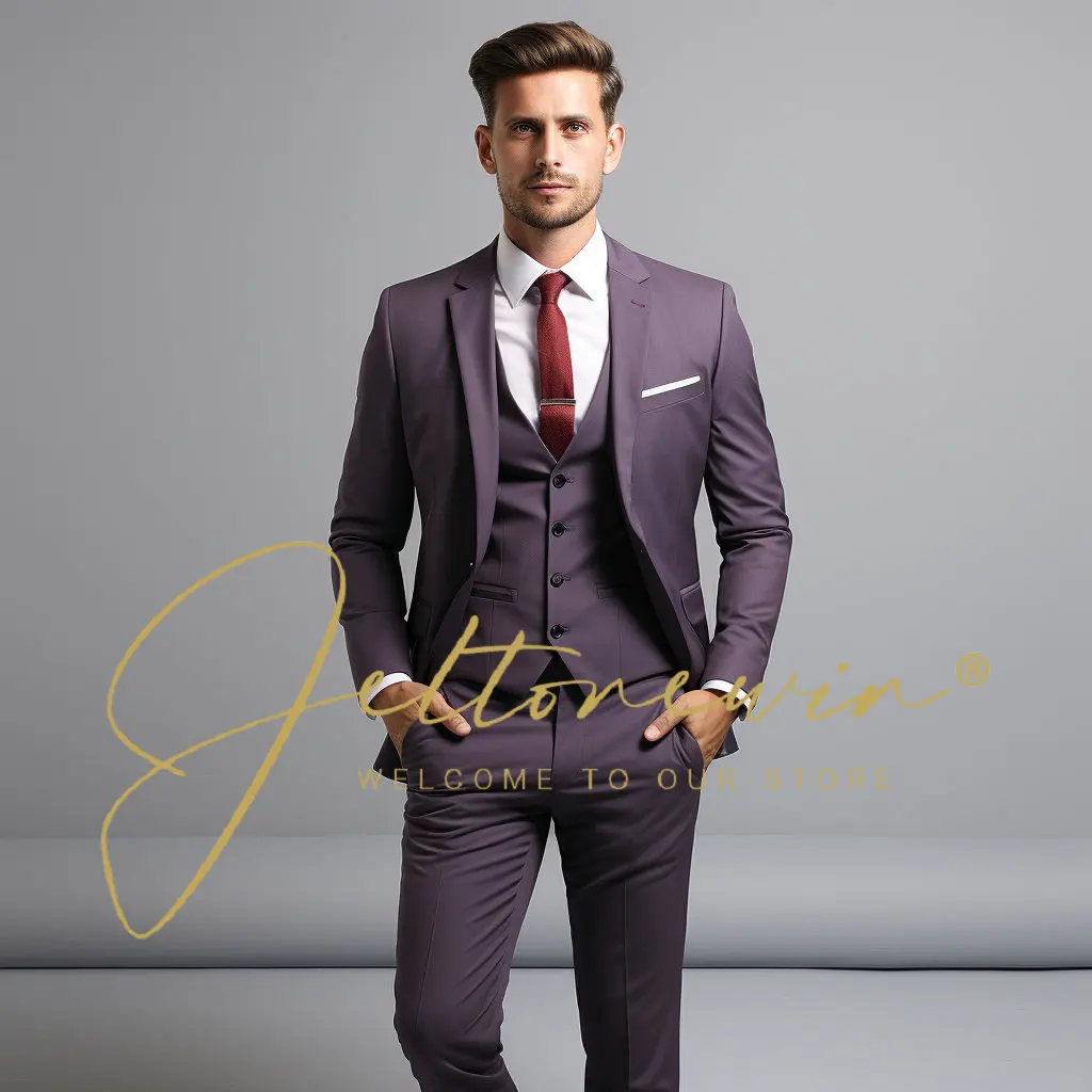 Мужской классический костюм из трех предметов, свадебные костюмы для мужчин, облегающий костюм, пиджак, брюки, жилет, мужской смокинг, однобортный костюм для мужчин 
Мужской классический костюм из трех предметов, свадебные костюмы для мужчин, облегающий костюм, пиджак, брюки, жилет, мужской смокинг, однобортный костюм для мужчин